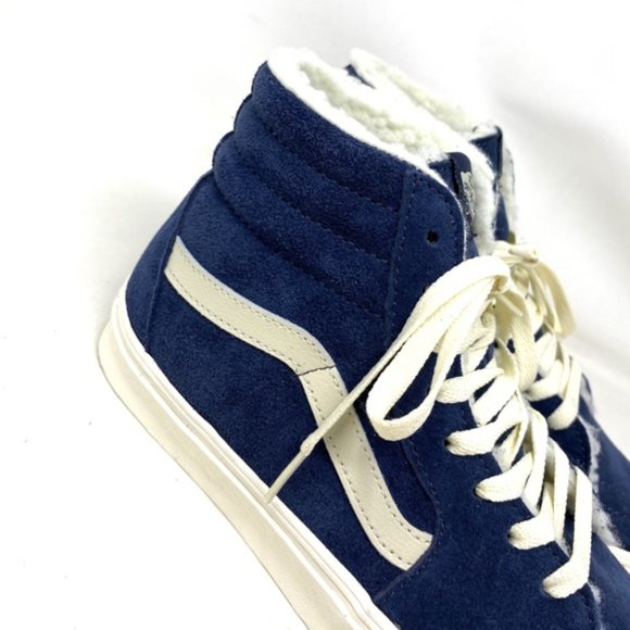 VANS Sk8-Hi Cozy Hug Skate Shoes Suede Faux Fur Navi Men’s Casual VN0005U9JDU - Picture 5 of 10
